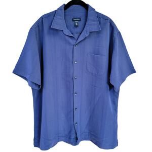 Van Heusen Shirt Mens Sz XL Blue Button Front Up Pocket Casual Summer‎ Camp